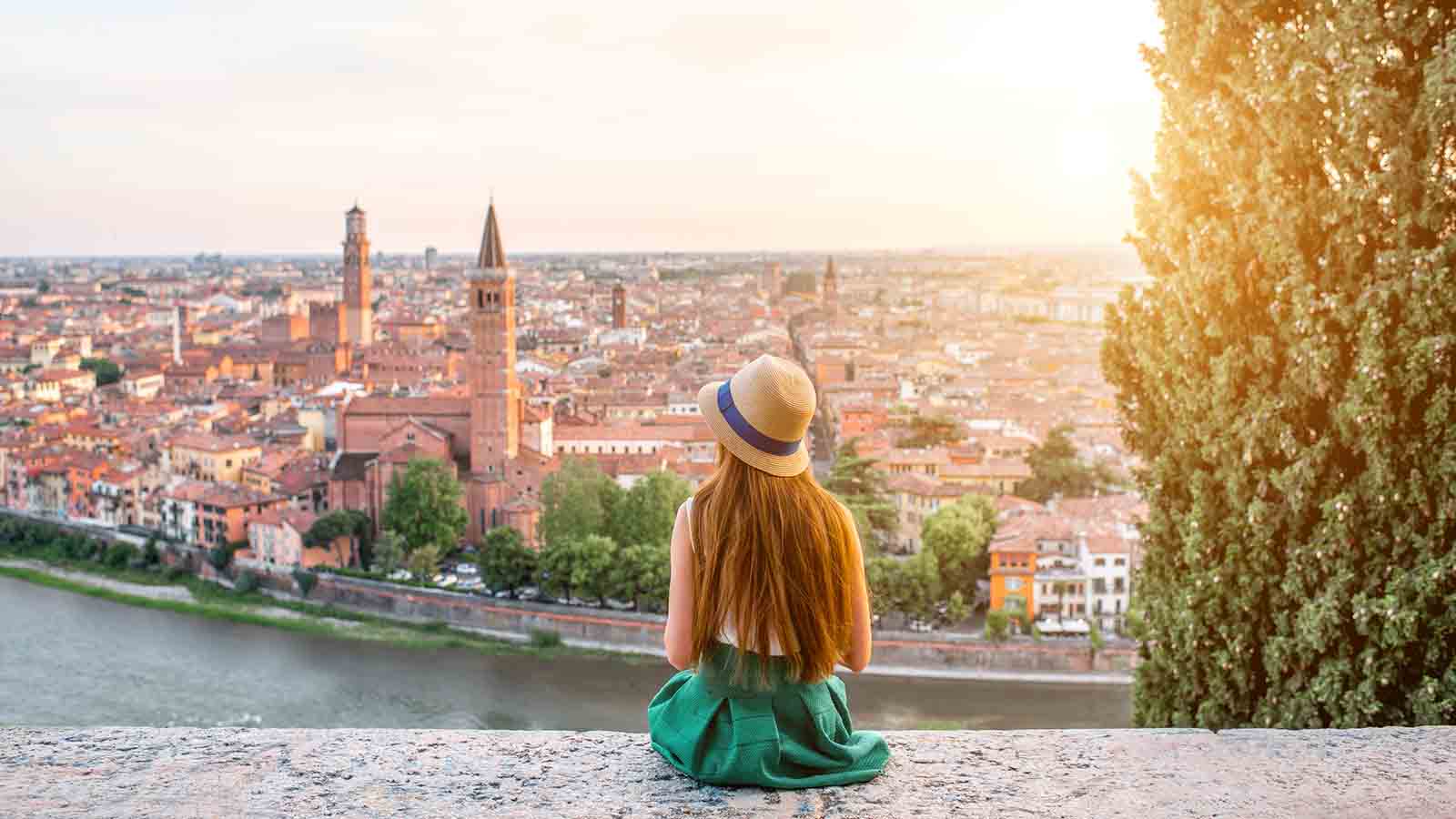 Woman looking out over Verona